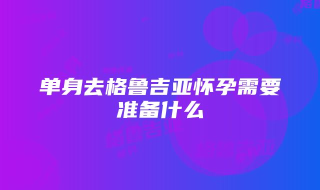 单身去格鲁吉亚怀孕需要准备什么