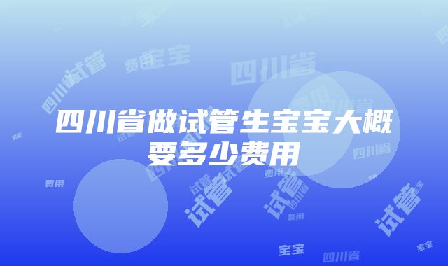 四川省做试管生宝宝大概要多少费用