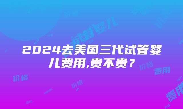 2024去美国三代试管婴儿费用,贵不贵？