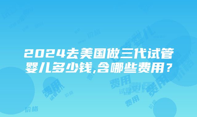 2024去美国做三代试管婴儿多少钱,含哪些费用？