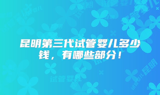 昆明第三代试管婴儿多少钱，有哪些部分！