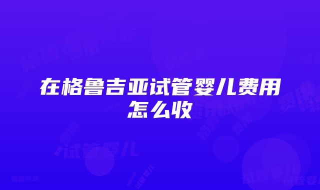 在格鲁吉亚试管婴儿费用怎么收