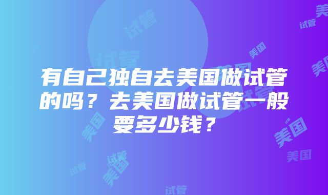 有自己独自去美国做试管的吗？去美国做试管一般要多少钱？