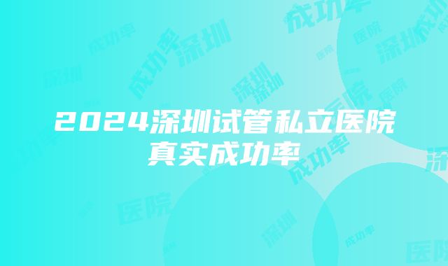 2024深圳试管私立医院真实成功率