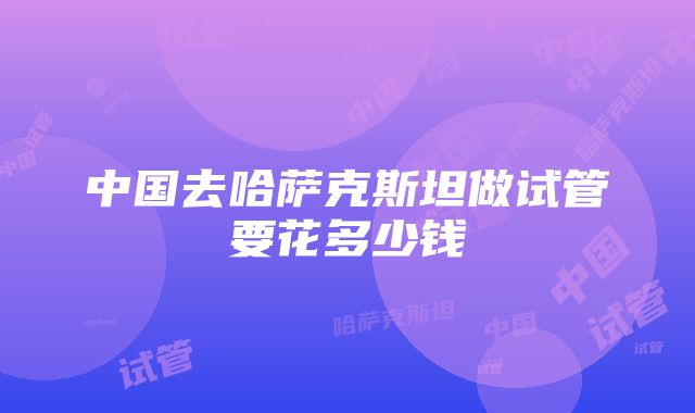 中国去哈萨克斯坦做试管要花多少钱