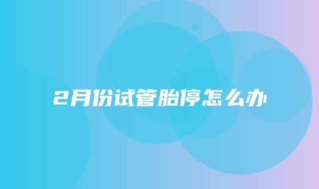 2月份试管胎停怎么办