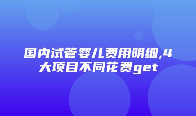 国内试管婴儿费用明细,4大项目不同花费get