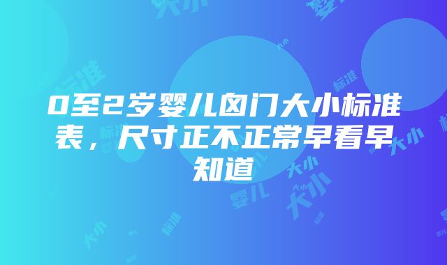 0至2岁婴儿囟门大小标准表，尺寸正不正常早看早知道