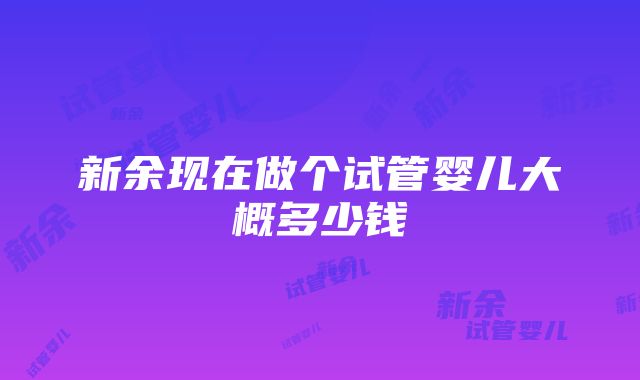 新余现在做个试管婴儿大概多少钱