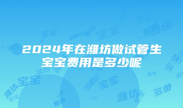 2024年在潍坊做试管生宝宝费用是多少呢