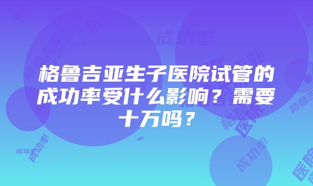 格鲁吉亚生子医院试管的成功率受什么影响？需要十万吗？