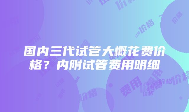 国内三代试管大概花费价格？内附试管费用明细