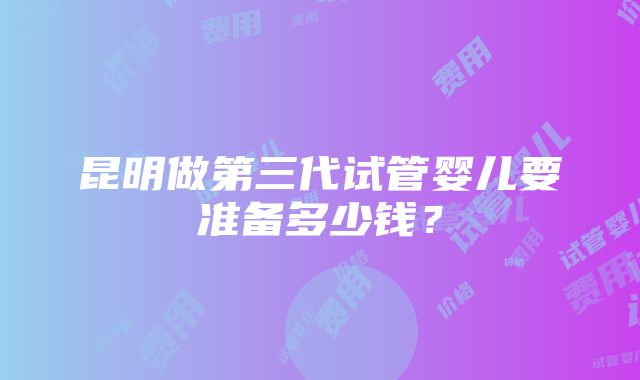 昆明做第三代试管婴儿要准备多少钱？