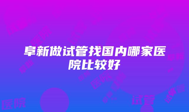 阜新做试管找国内哪家医院比较好