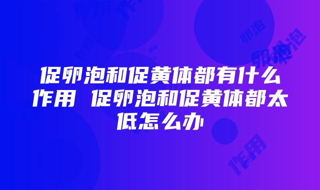 促卵泡和促黄体都有什么作用 促卵泡和促黄体都太低怎么办