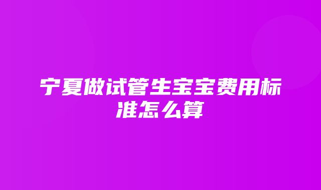 宁夏做试管生宝宝费用标准怎么算