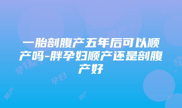 一胎剖腹产五年后可以顺产吗-胖孕妇顺产还是剖腹产好