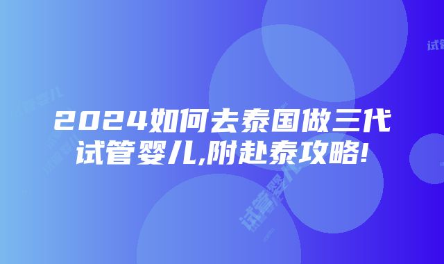 2024如何去泰国做三代试管婴儿,附赴泰攻略!