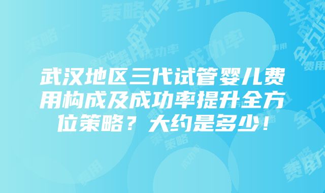 武汉地区三代试管婴儿费用构成及成功率提升全方位策略？大约是多少！