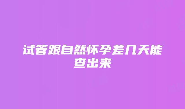 试管跟自然怀孕差几天能查出来