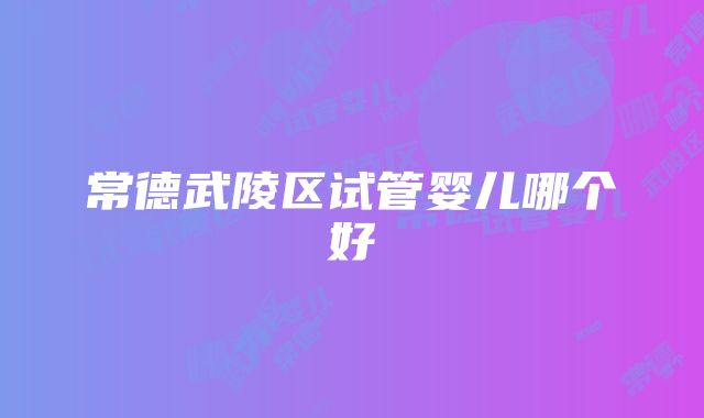 常德武陵区试管婴儿哪个好