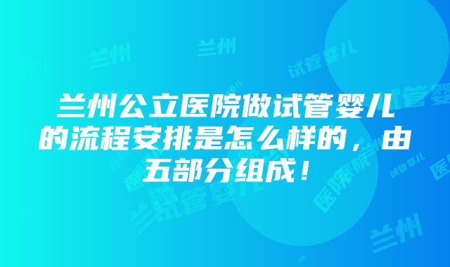 兰州公立医院做试管婴儿的流程安排是怎么样的，由五部分组成！