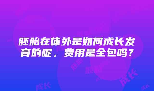 胚胎在体外是如何成长发育的呢，费用是全包吗？