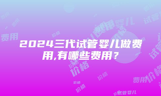 2024三代试管婴儿做费用,有哪些费用？