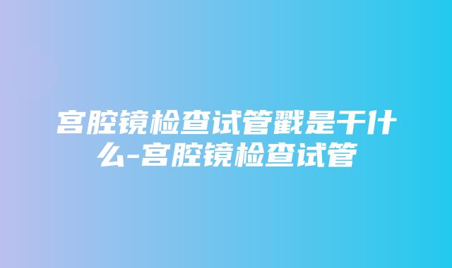 宫腔镜检查试管戳是干什么-宫腔镜检查试管