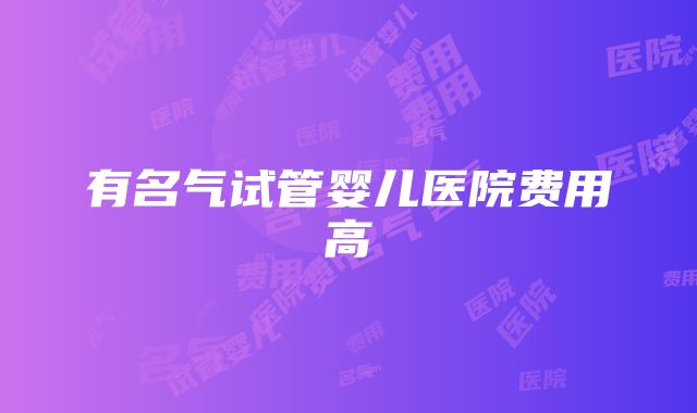 有名气试管婴儿医院费用高