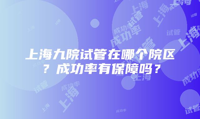 上海九院试管在哪个院区？成功率有保障吗？