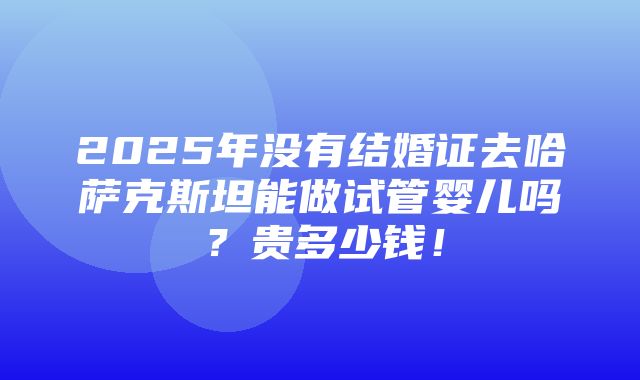 2025年没有结婚证去哈萨克斯坦能做试管婴儿吗？贵多少钱！