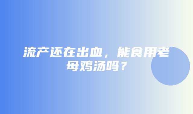 流产还在出血，能食用老母鸡汤吗？