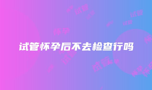 试管怀孕后不去检查行吗