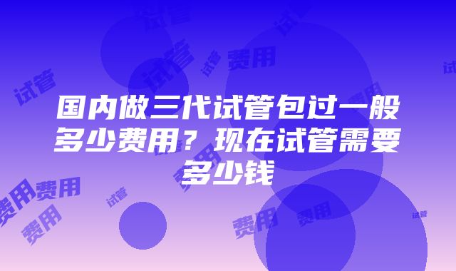 国内做三代试管包过一般多少费用？现在试管需要多少钱