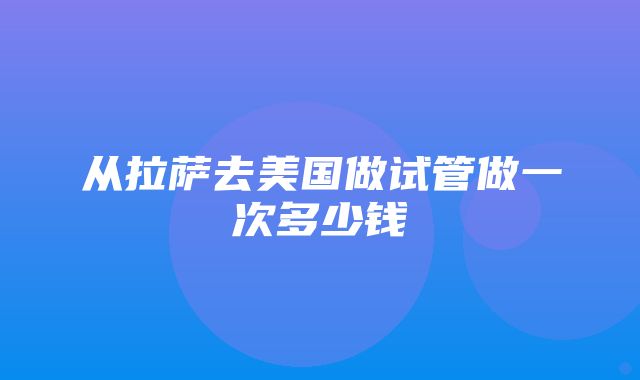 从拉萨去美国做试管做一次多少钱