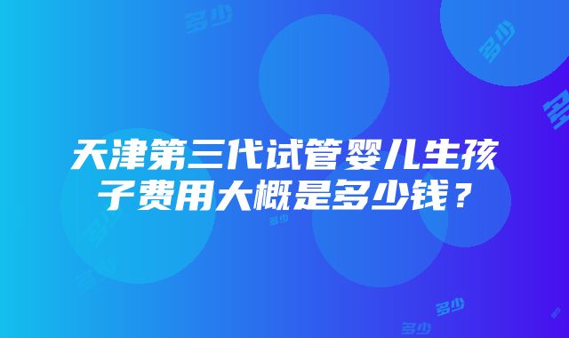 天津第三代试管婴儿生孩子费用大概是多少钱？