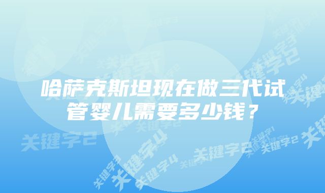 哈萨克斯坦现在做三代试管婴儿需要多少钱？