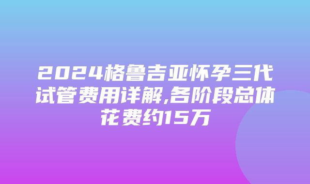 2024格鲁吉亚怀孕三代试管费用详解,各阶段总体花费约15万