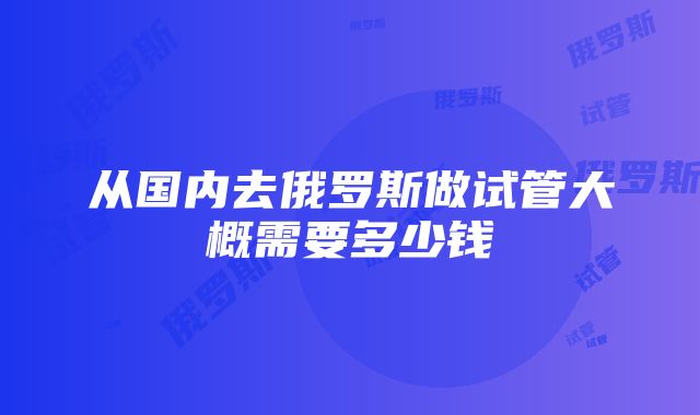 从国内去俄罗斯做试管大概需要多少钱