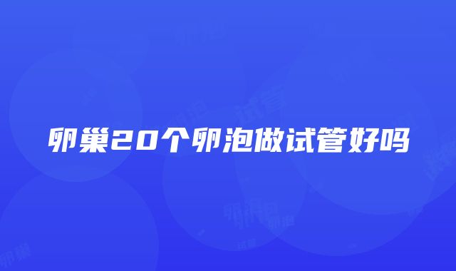 卵巢20个卵泡做试管好吗