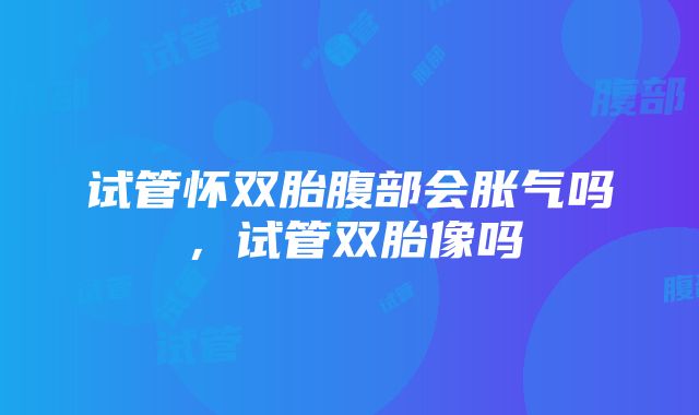 试管怀双胎腹部会胀气吗，试管双胎像吗