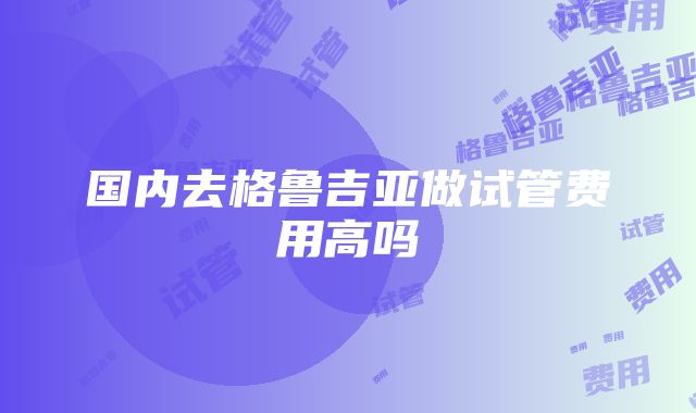 国内去格鲁吉亚做试管费用高吗