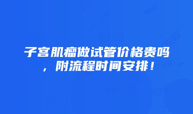 子宫肌瘤做试管价格贵吗，附流程时间安排！