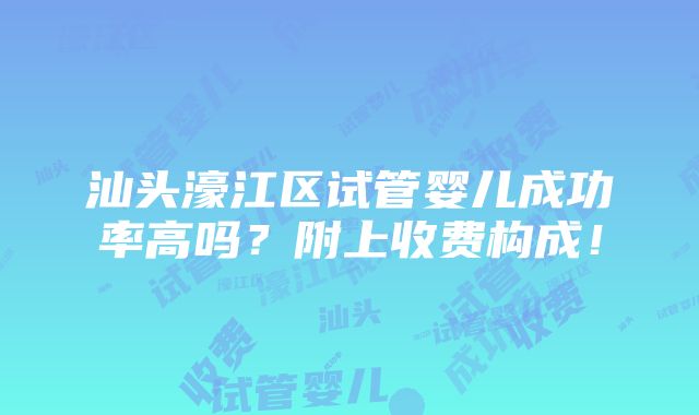 汕头濠江区试管婴儿成功率高吗？附上收费构成！