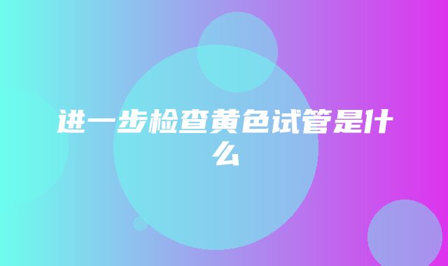 进一步检查黄色试管是什么