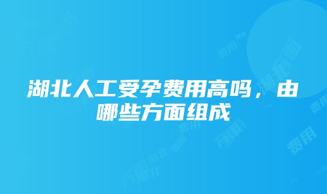 湖北人工受孕费用高吗，由哪些方面组成