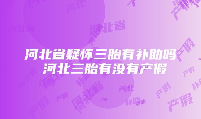 河北省疑怀三胎有补助吗 河北三胎有没有产假