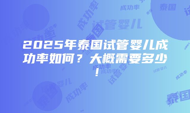 2025年泰国试管婴儿成功率如何？大概需要多少！