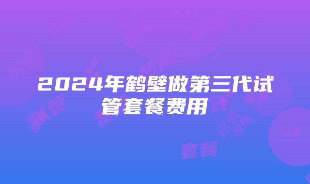 2024年鹤壁做第三代试管套餐费用